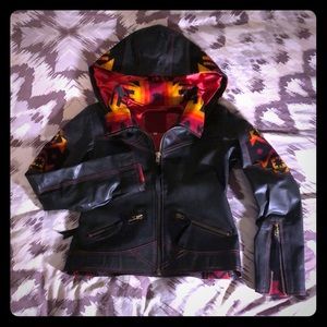 Vintage Pendelton Leather Hooded Jacket XS